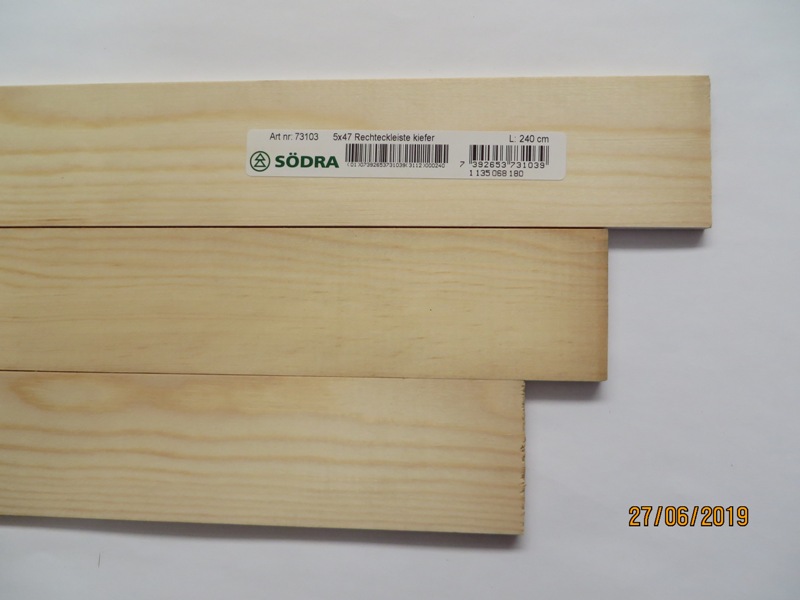10Stk 90cm Rechteckleiste Kiefer 3x13mm Rechteck Holzleisten 